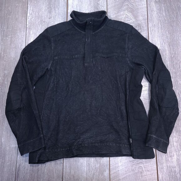 Hugo Boss Mens Sondrio 1/4 Zip Sweater Size Medium Black Pullover Long Sleeve - Picture 1 of 8